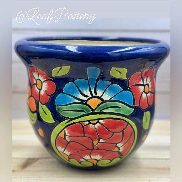 Valeria Talavera Handmade Multi Colored Ceramic Planter Pot - Picture 2 of 10
